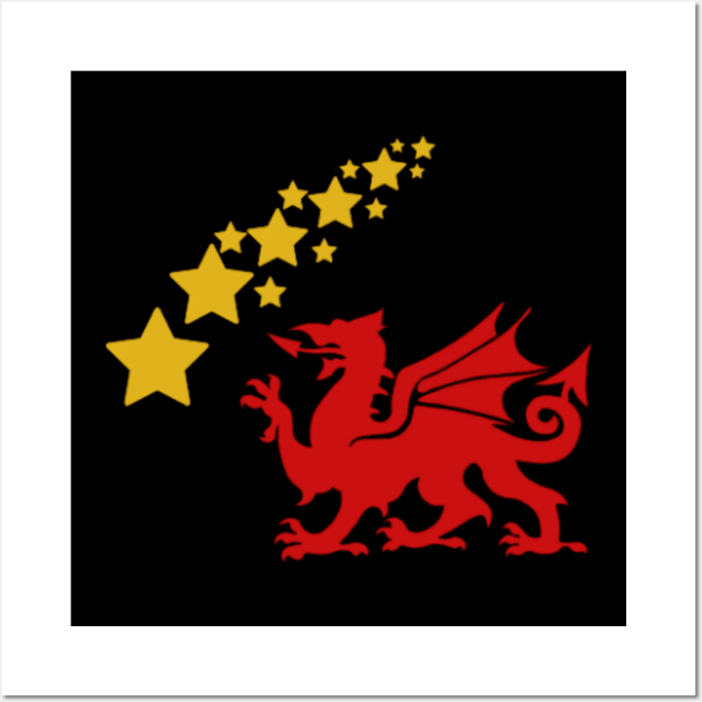 Welsh Dragon Shooting Star Wall Art by Celtic Morrigan